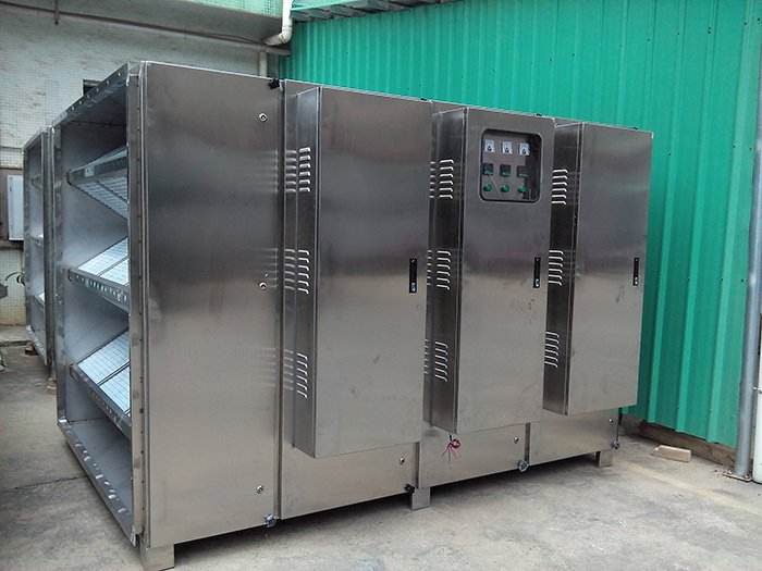 設備配置：噴淋+光解，光解：THY-EQ30000廢氣UV高效光解凈化設備；  處理標準：惡臭污染物排放標準》(GB14554-1993)排放標準；