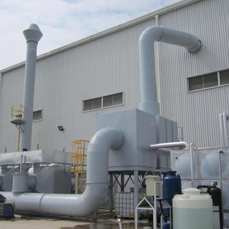 玻璃鋼酸霧凈化塔，具有阻力小、能耗省、噪音低、處理效率高，能處理氯化氫(HCL)、氟化氫氣體(HF)、氨氣(NH3)、硫酸霧(H2SO4)、鉻酸霧(CrO3)、氰氫酸氣、(HCF)、堿蒸氣(NaOH)、硫化氫氣體(H2S)等氣體的新型凈化塔，它具有凈化效率高、結(jié)構(gòu)緊湊、占地面積小、耐腐蝕、耐老化性能好，重量輕的特點(diǎn)，適用于排放一定濃度的腐蝕性酸霧氣體，主要用于化工、電子、醫(yī)院、學(xué)院、研究中心等場所。